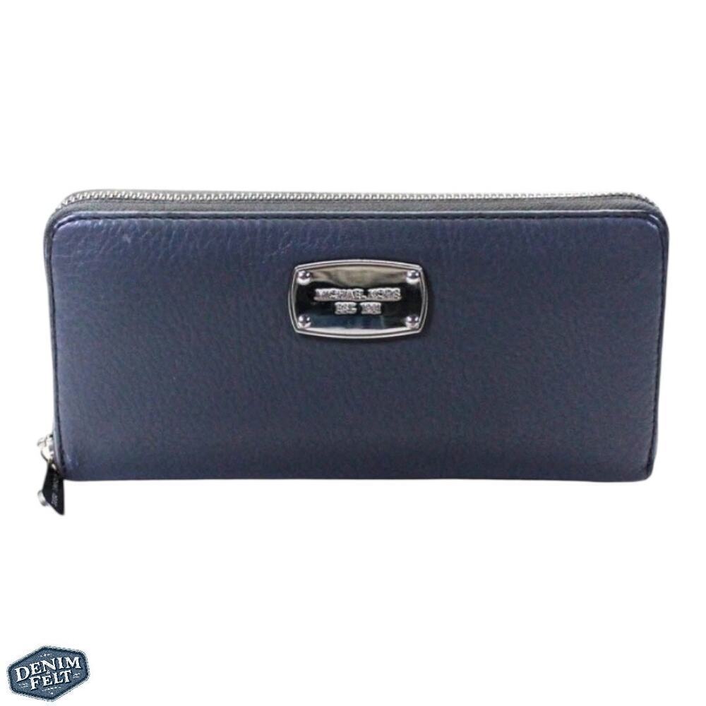 Michael Kors Gray Pebble‎ Leather Large Zip Around Multi Pockets Wallet